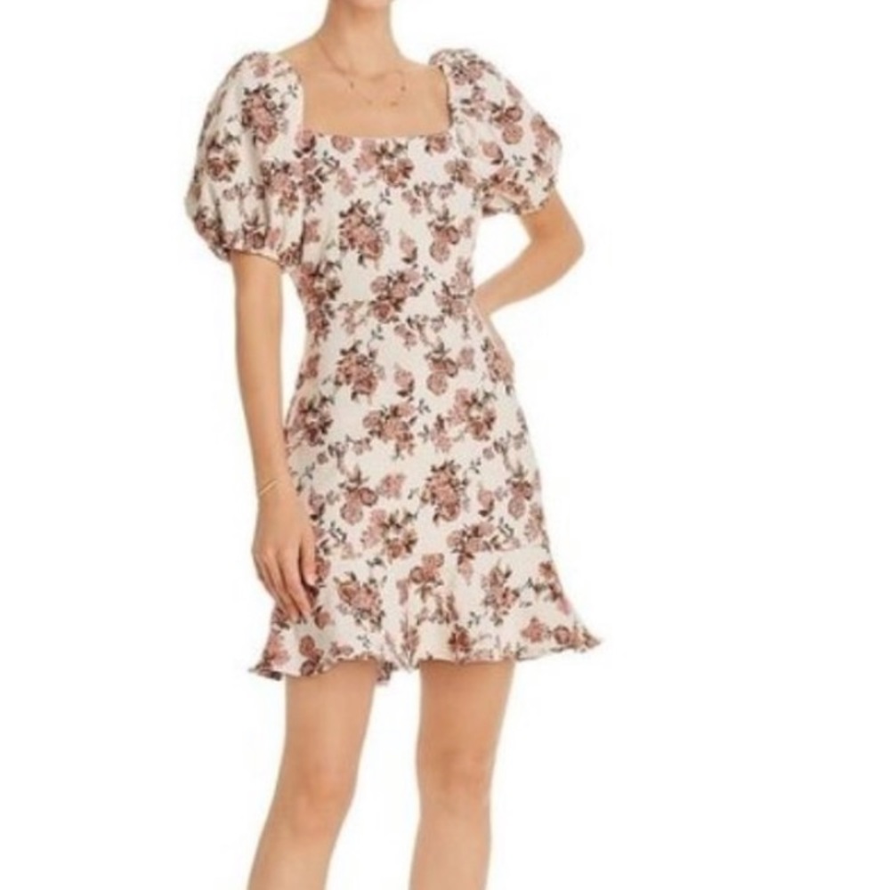Aqua puff sleeve dress